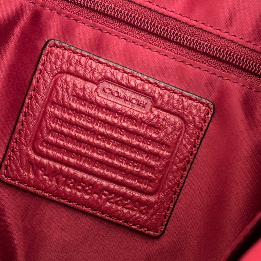 Coach Cherry Red Leather Shoulder Bag - Picture 7 of 10